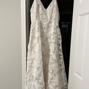 Showpo White Floral Lace Wedding Dress